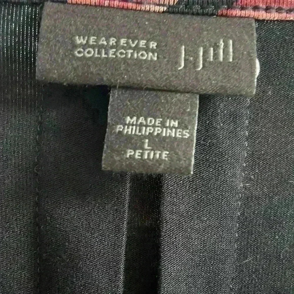 J Jill wearever collection tunic top black floral‎ crewneck Large Petite - Picture 5 of 6